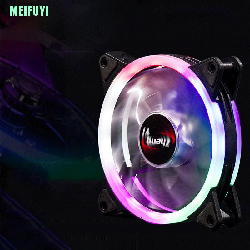 (MEIFUYI) Led Cooling Fan Rgb 12Cm Dc 12V Brushless Cooler For Computer Case Pc Cpu