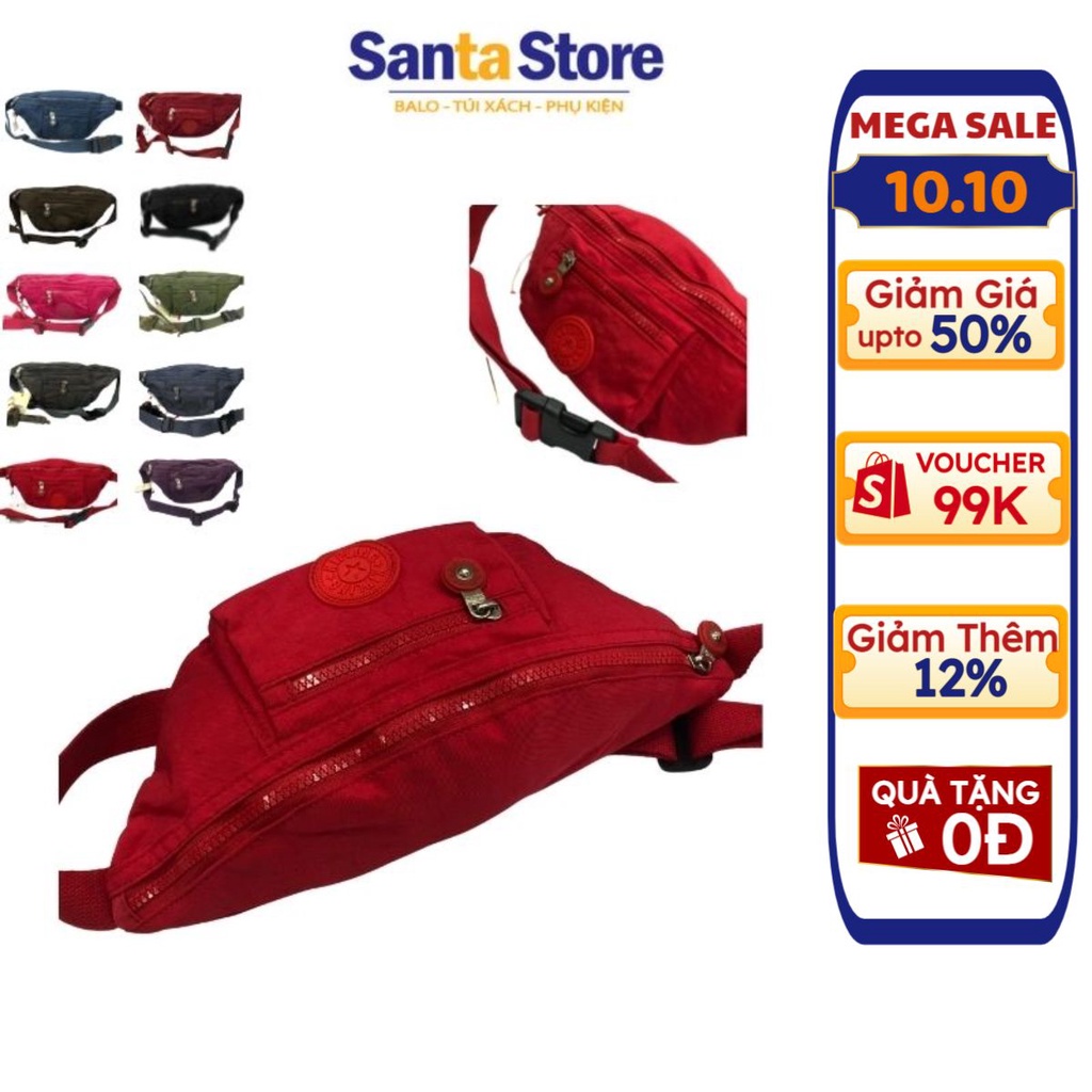 Túi đeo chéo đeo bụng bao tử nữ Kipling KL1806 mini vải dù thời trang đẹp cute cao cấp đựng điện thoại, ví tiền, thẻ ATM