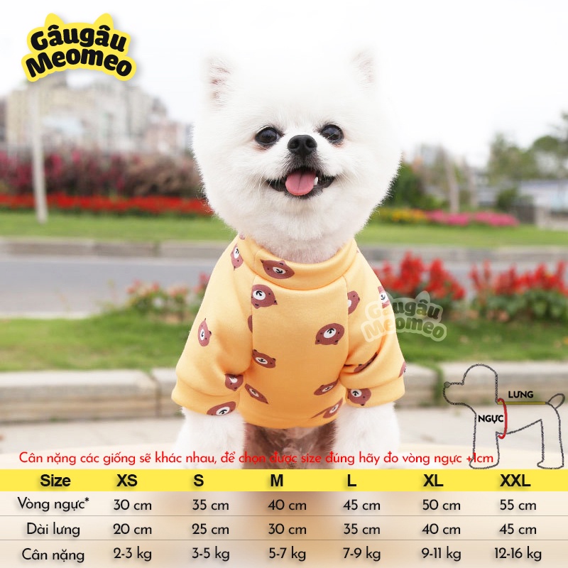 Quần áo chó mèo thu đông vải nỉ