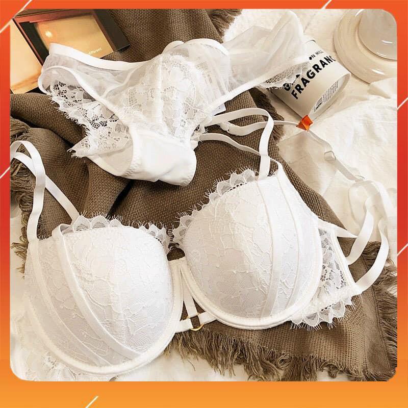 [3 màu] Set bộ đồ lót nữ Pinkkk cao cấp áo có gọng cup ngang có đệm mút quai 3 dây mảnh B19790