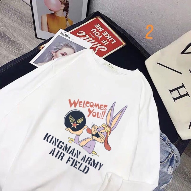 [1-9] ÁO THUN TRẮNG DÀI TAY HÌNH | BigBuy360 - bigbuy360.vn