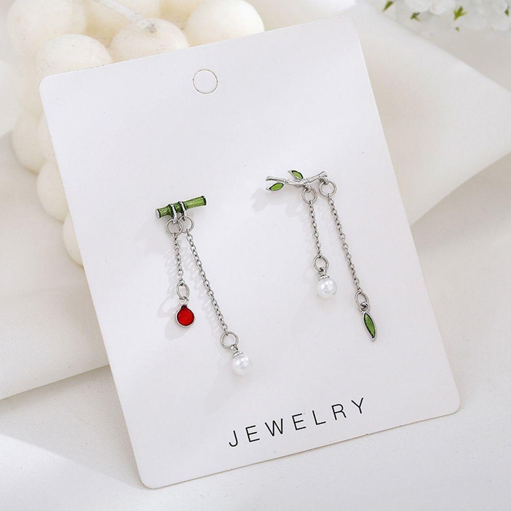 Vanes1 Khuyên Tai Không Đối Xứng Bằng Tre Ngọt Ngào Thời Trang Hàn Quốc Cổ Điển