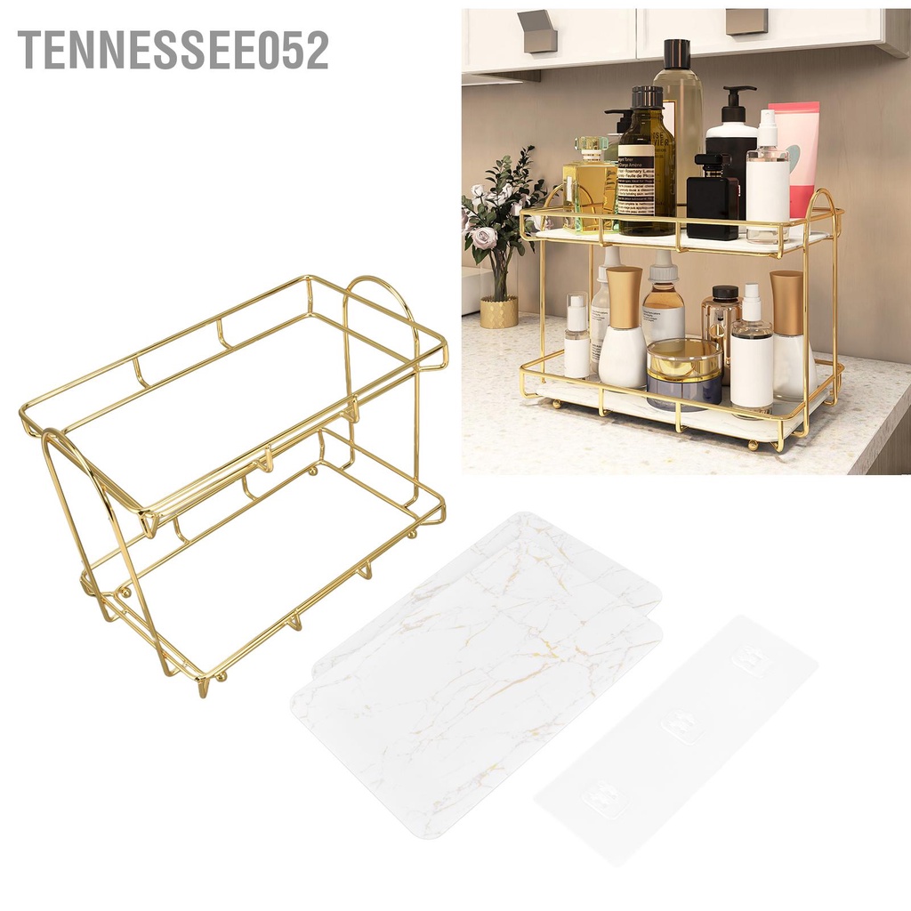 [Hàng HOT] Kệ 2 tầng - Giá để đồ dùng phòng tắm để bàn Màu vàng【Tennessee052】