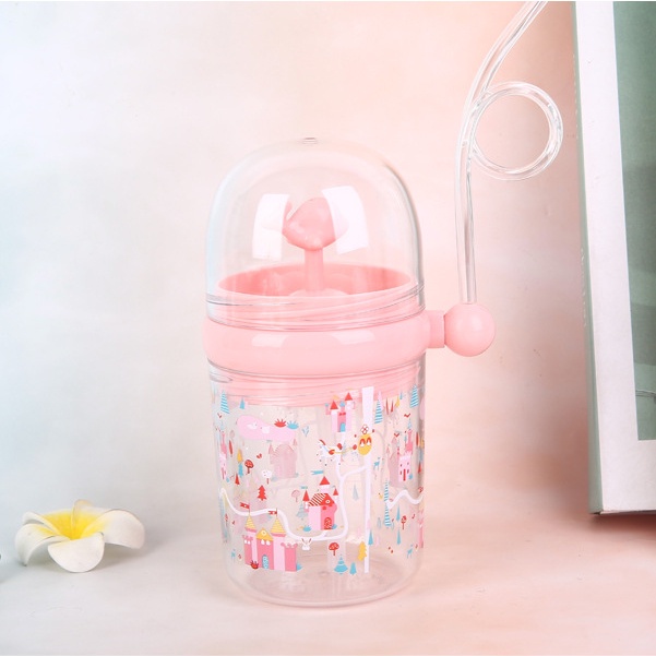 Bình Nước Dạng Xịt 260mL Bằng Nhựa Chống Rơi Hình Cá Voi Dễ Thương Cho Trẻ Mẫu Giáo