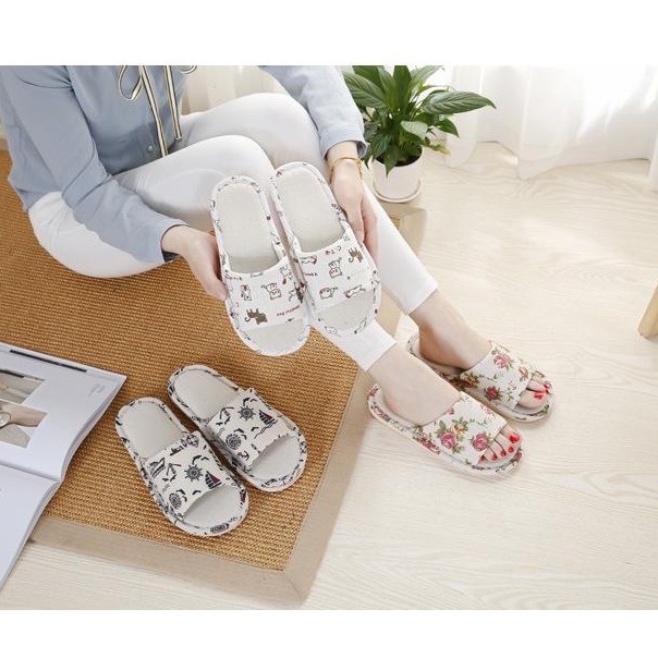 Dép vải đi trong nhà mùa đông, Dép văn phòng siêu nhẹ, vải bố, siêu êm chống trơn trượt 88031 Tiện Ích Việt Nam 99