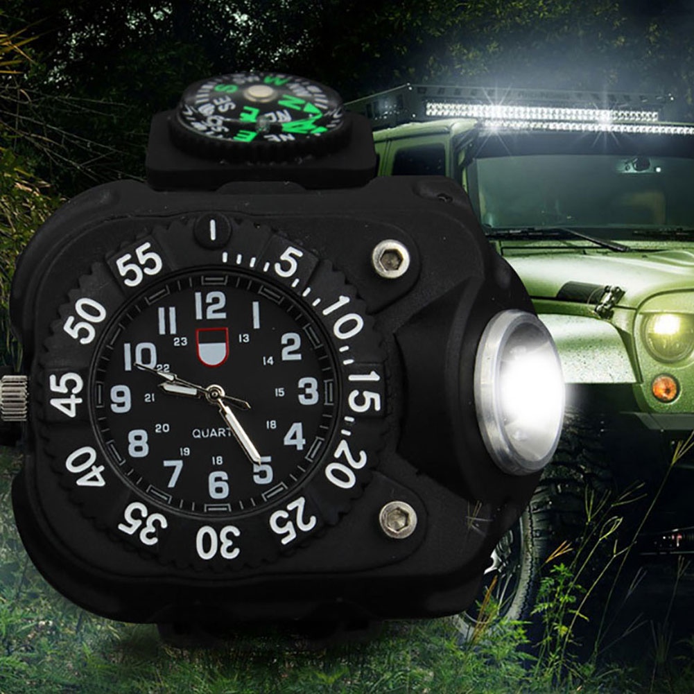 Hàng Có Sẵn Hàng| Đồng Hồ Đeo Tay Kiêm La Bàn 3 Trong 1 Có Đèn LED