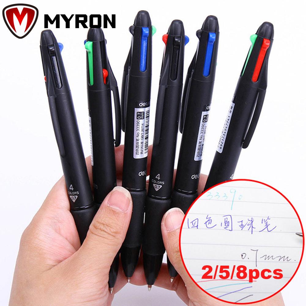 Set 2 / 5 / 8 Bút Bi 0.7mm 4 Trong 1 Có Thể Thu Gọn Tiện Dụng