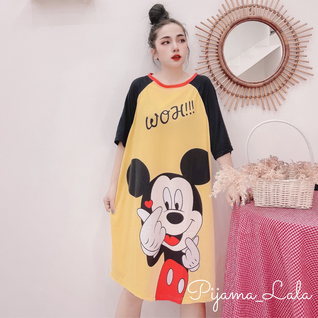 Váy ngủ cotton giấy họa tiết hoạt hình đáng yêu | BigBuy360 - bigbuy360.vn