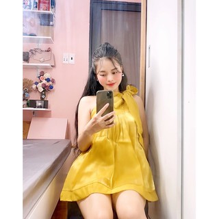 Set áo cột nơ + quần sort voan tơ cao cấp