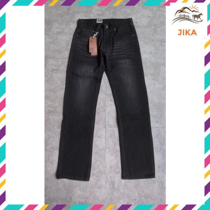 quần jean nam ống suông cotton cao cấp màu đen mài cam kết không phai màu JIKA STORE JK 895 Đẹp