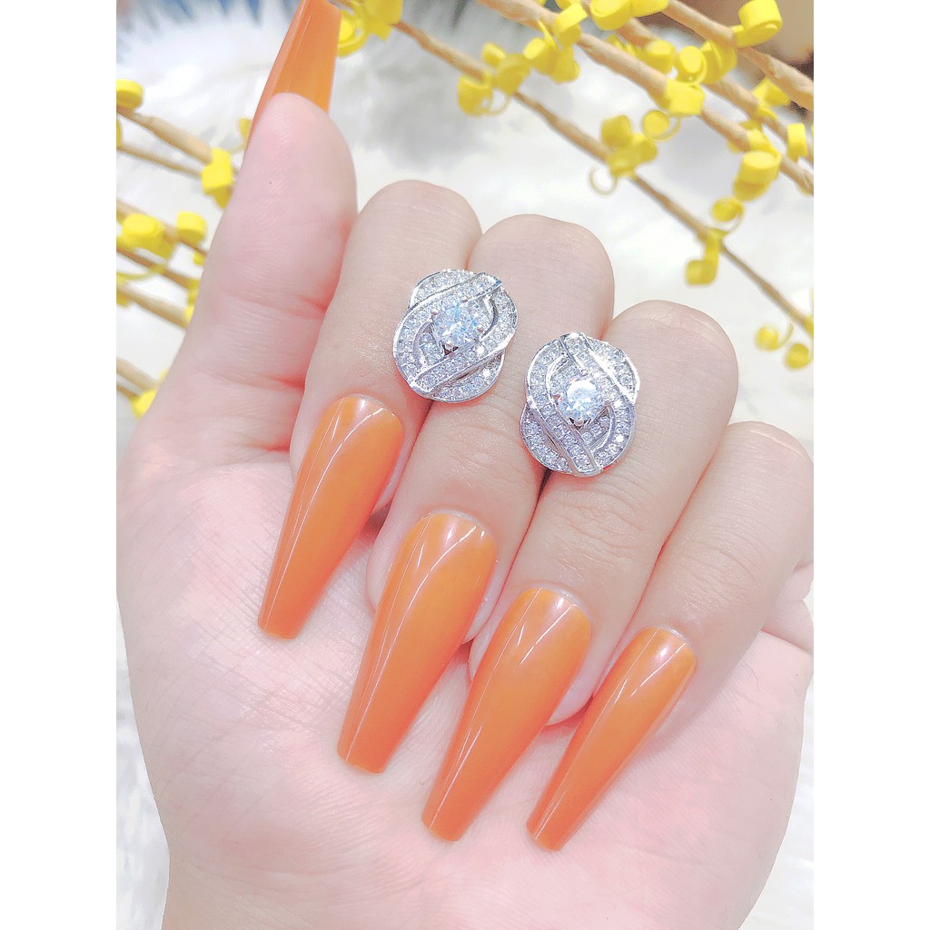 Bông tai nữ - phụ kiện nail đính đá UHA, chuôi cài chắc chắn, kiểu dáng hiện đại, thu hút, sang trọng B104