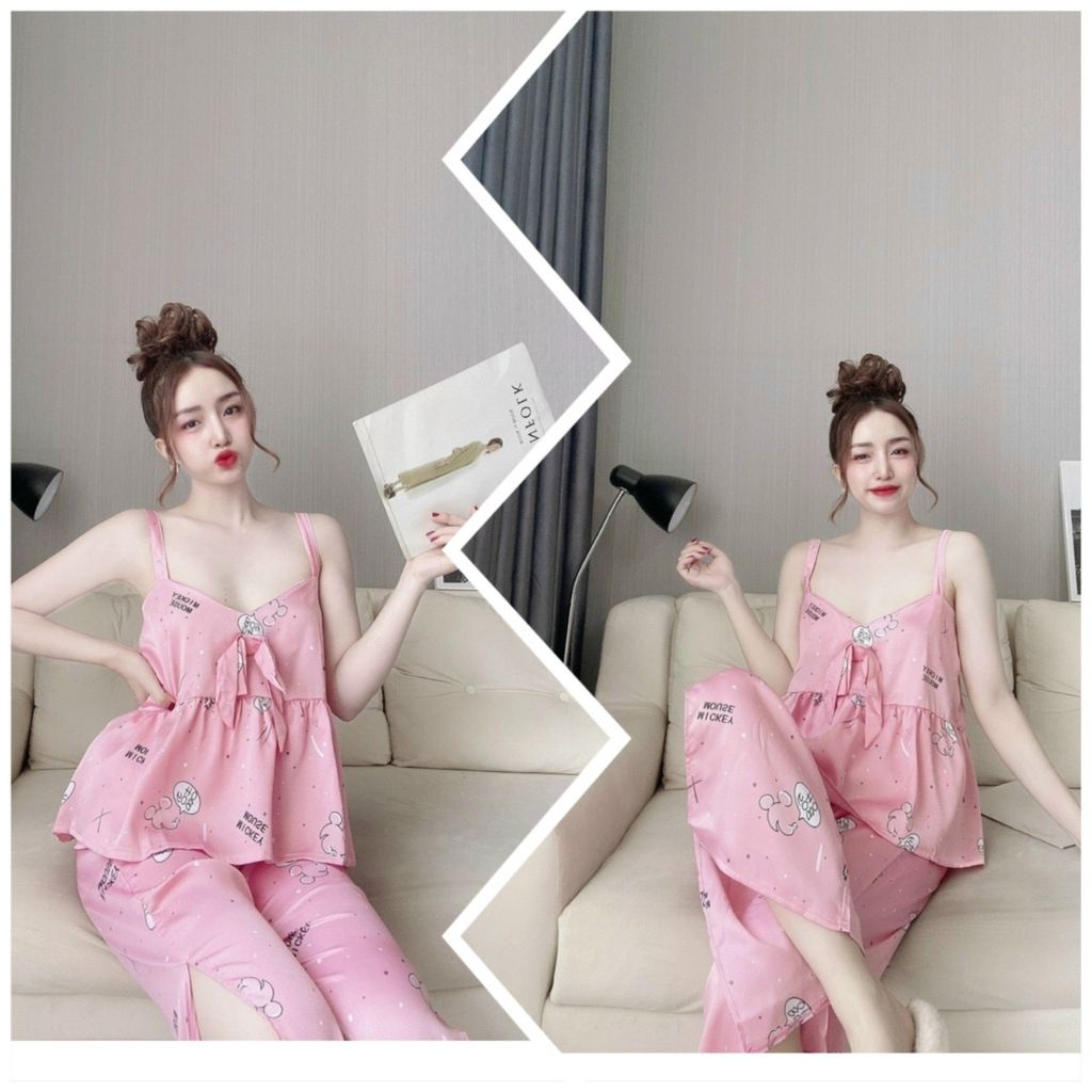 Đồ ngủ nữ ❣️FREE SHIP❣️Đồ ngủ sexy Lụa Latin cao cấp mềm mại xinh xắn &lt; 60KG