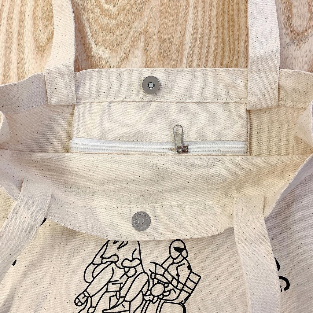 Túi tote vải canvas Notting hill form đáy vuông ulzzang hàn quốc