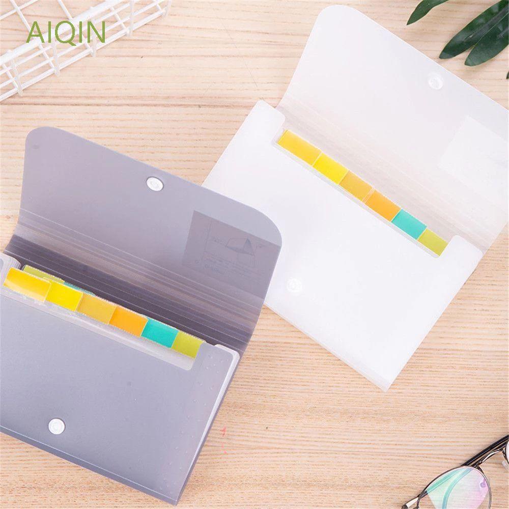 Aiqin Bìa Nhựa Đựng Giấy Tờ / Tài Liệu Khổ A6 Nhiều Màu Tùy Chọn Tiện Dụng Cho Văn Phòng / Trường Học
