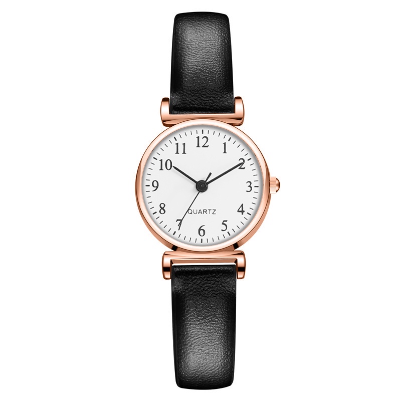 Đồng hồ quartz nữ mặt tròn dây da thiết kế thời trang | BigBuy360 - bigbuy360.vn