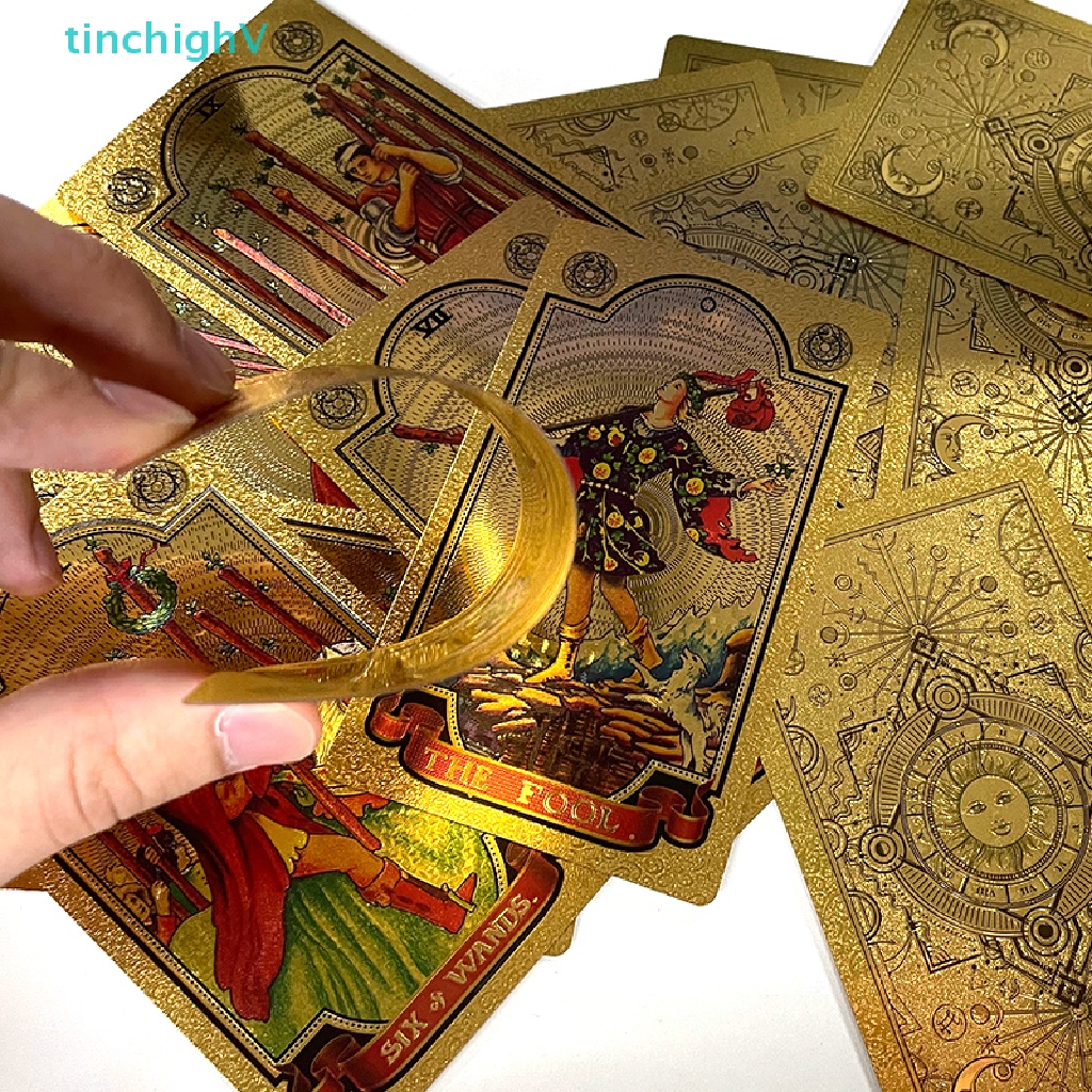 Bộ Bài Tarot Bằng Giấy PVC Mạ Vàng Chống Thấm Nước Và Mài Mòn