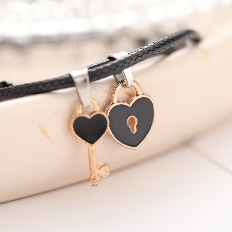Creative Small Key Love Couple Simple Korean Bracelet Black Bracelet Retro Gift Girlfriend Bracelet