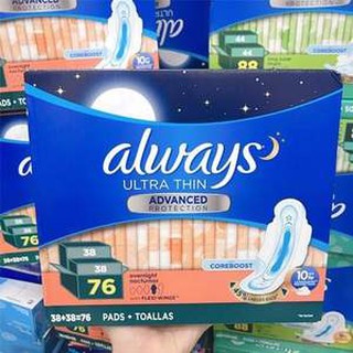 Băng vệ sinh ban đêm always ultra thin 10hrs overnight - hàng mỹ 100%