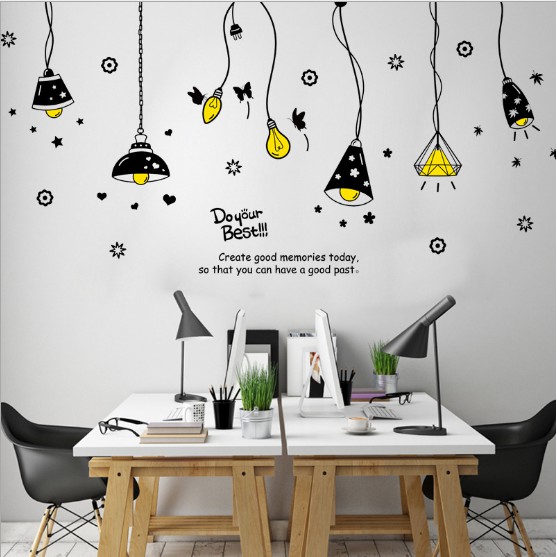 Decal trang trí đèn chùm mẫu 01