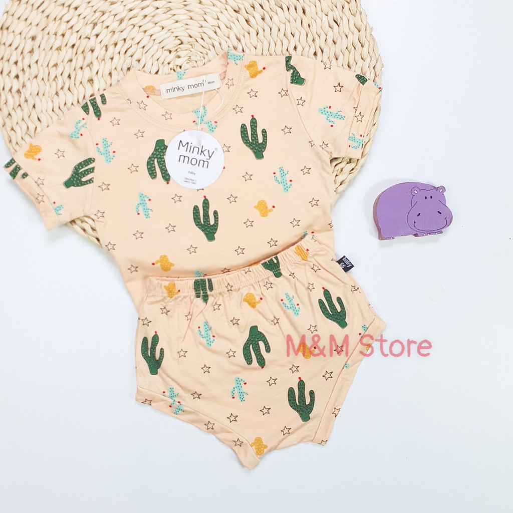 Bộ Chip Đùi Thun Lạnh Hãng Minky Mom Nền Chìm Hoa Tiết Dễ Thương Cho Bé NamKidShop (QATE280)