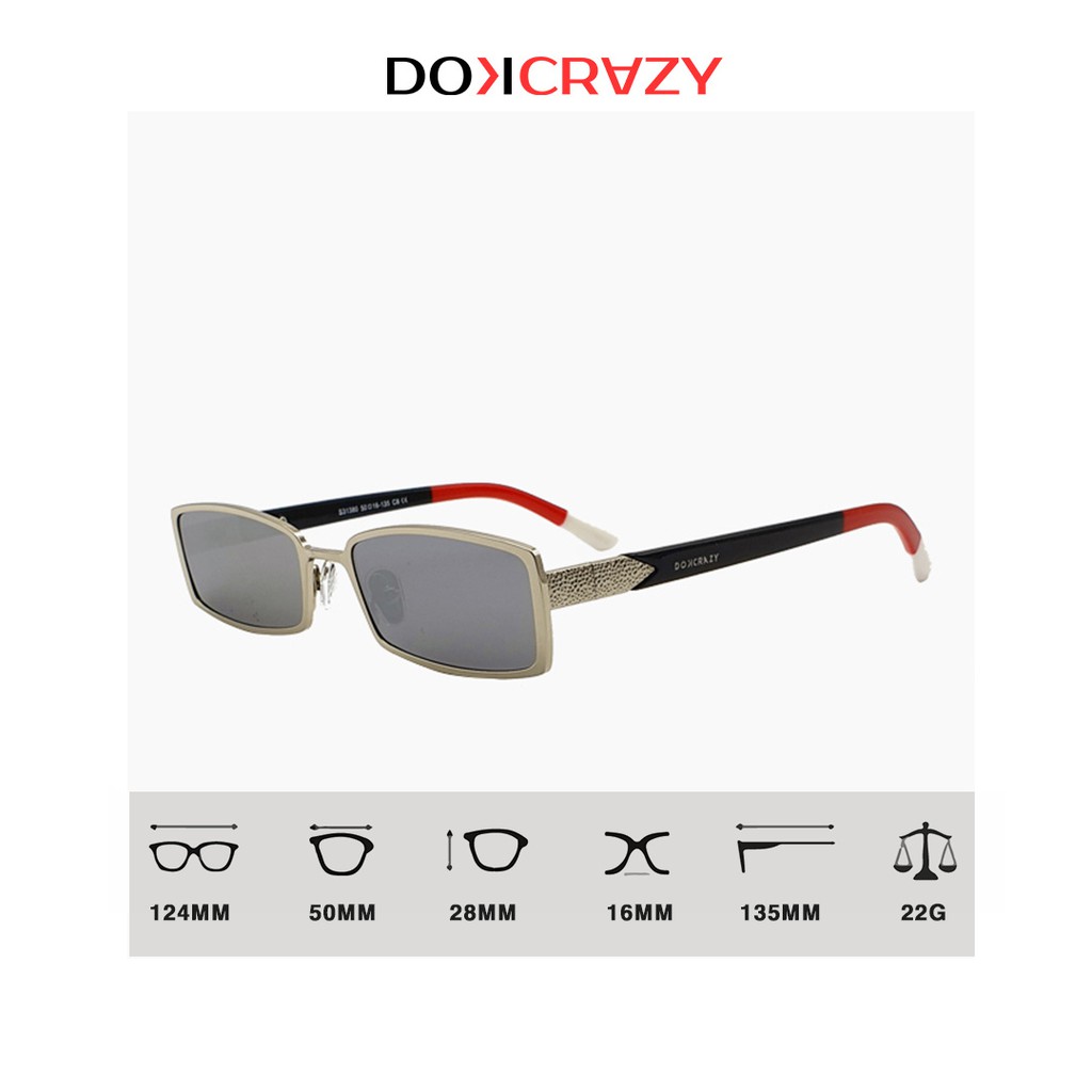 Kính mát thời trang nam nữ trendy DISCO DOKCRAZY mắt râm chữ nhật phong cách đường phố kính cá tính chống tia UV400