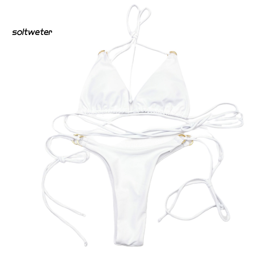 Bộ Đồ Bơi Hai Mảnh Hở Lưng Lưng Cao Phong Cách Thể Thao Có Thể Điều Chỉnh