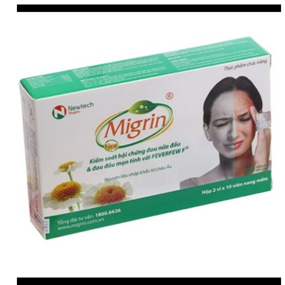 Hộp Viên Uống Migrin Plus Giảm Đau Nửa Đầu 20 Viên