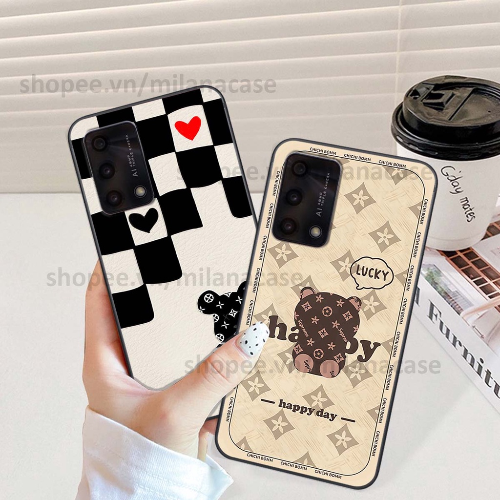 Ốp Oppo A74 / A94 / A95 gấu be@rBrick gấu Teddy Kaws siêu đẹp, phong cách, cá tính