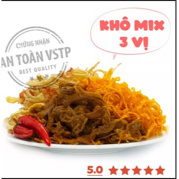 Hũ 300g Mix 3 vị Khô Gà, Khô Mực, Khô Heo Hàng Loại 1