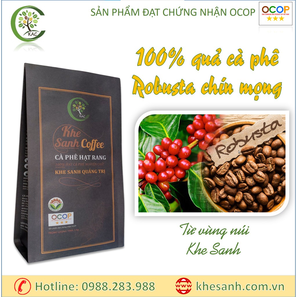 Cà phê rang xay nguyên chất Khe Sanh (KAC) - Cà phê sạch 100%