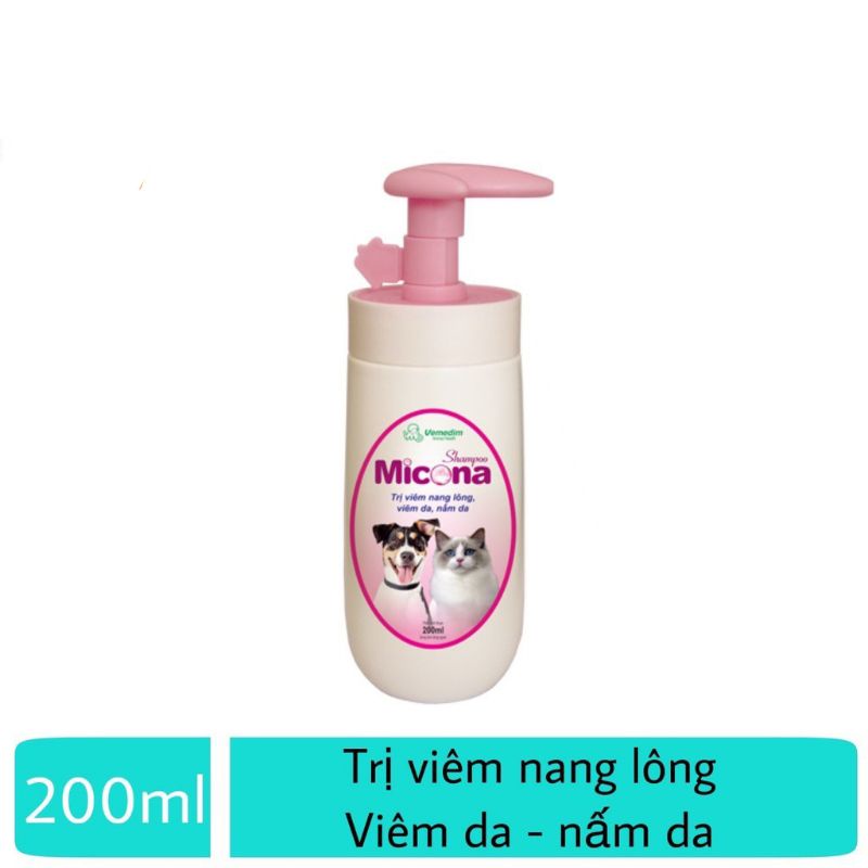 Sữa Tắm đặc trị Viêm Nang Lông Viêm Da Nấm Da Cho Chó Mèo MICONA SHAMPOO VEMEDIM 200ml