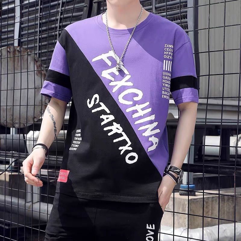 Áo Thun Tay Ngắn Cổ Tròn Oversize M-4XL Dành Cho Nam W04