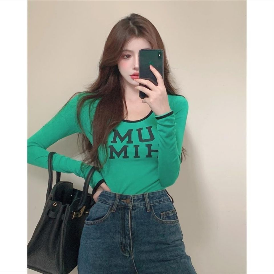 Áo Thun Tay Dài Cổ Tròn Hoạ Tiết In Phong Cách Retro