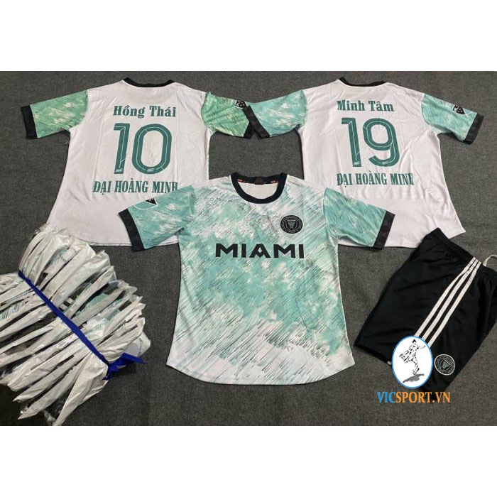 Áo Đá Bóng, Quần Áo Đá Banh CLB INTER MIAMI 2022-2023 Xanh Ngọc Vải Mè Hàn Quốc Thoáng mát- Vicsport