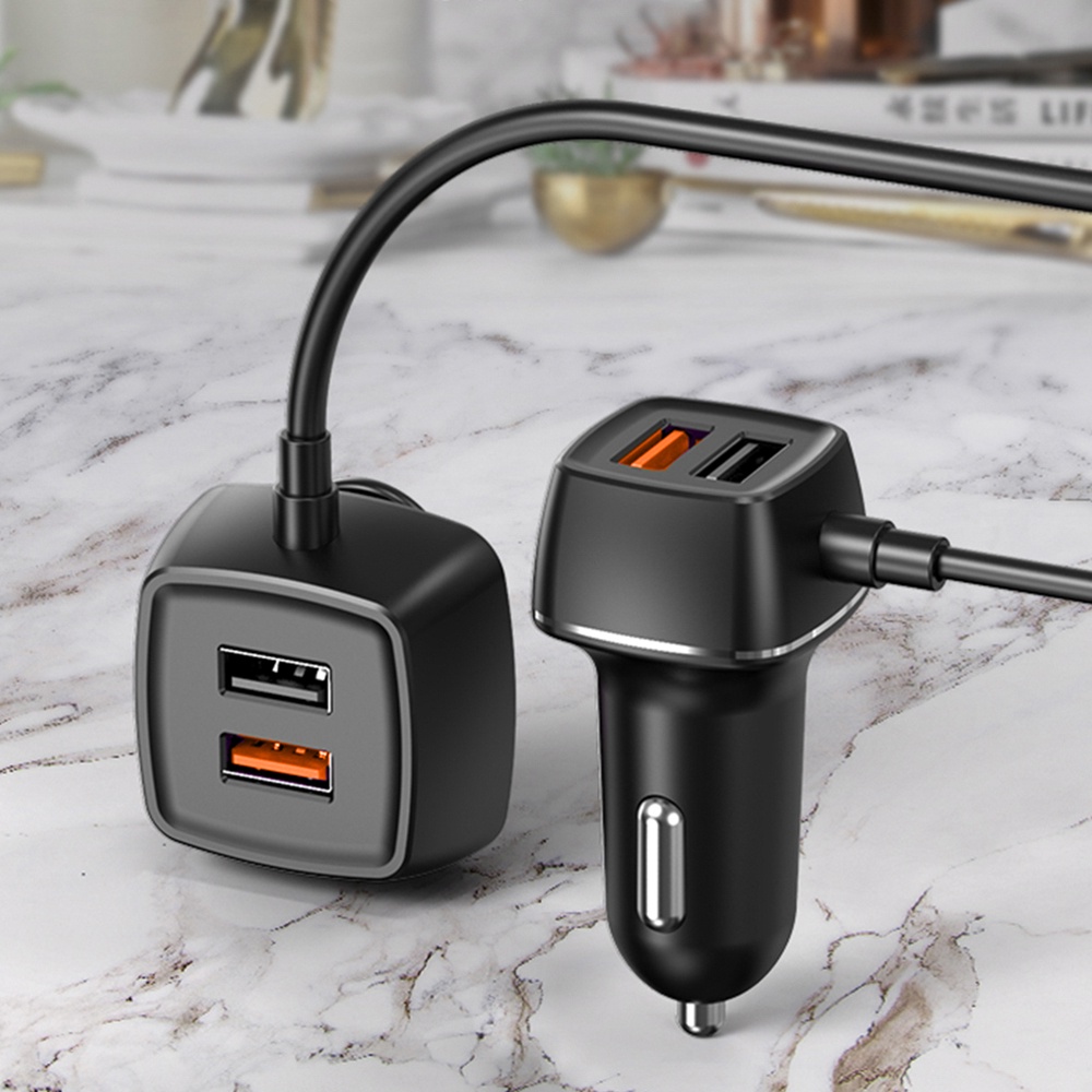 Cốc Sạc Nhanh USB 4 Cổng 60W 12V-24V Gắn Ghế Trước Xe Hơi