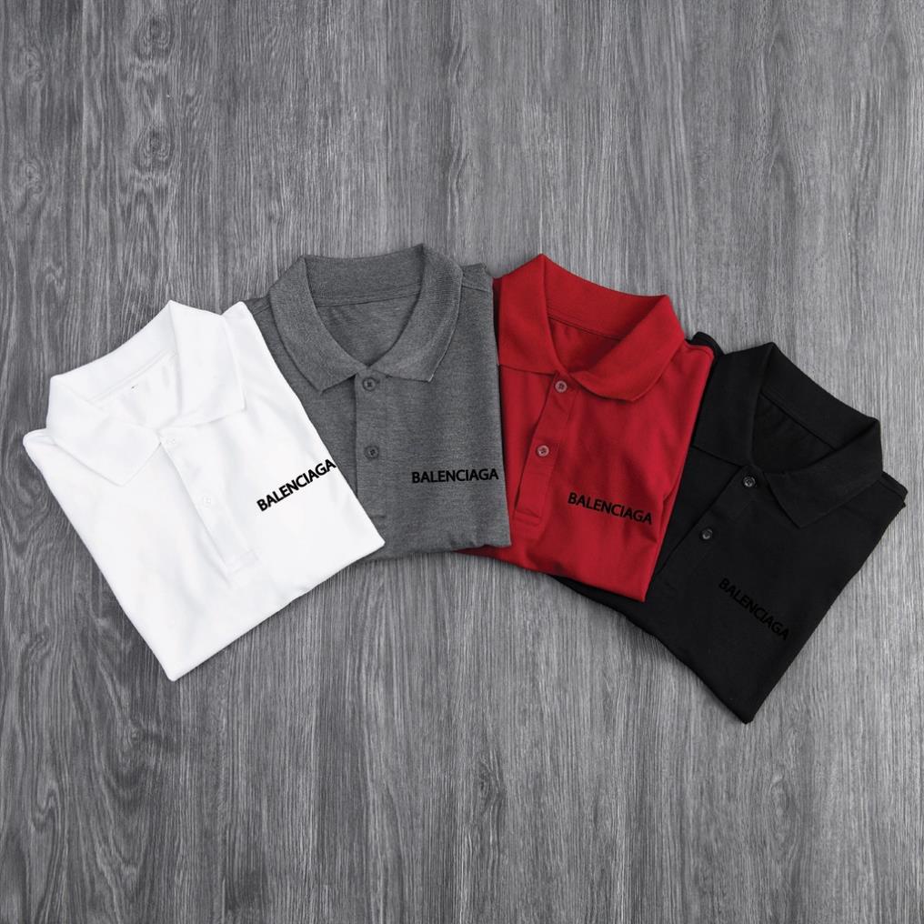Áo polo nam cổ bẻ  chất vải cá sấu  thấm hút co dãn BALENCIAGA
