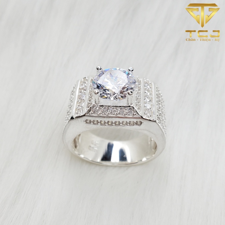 Nhẫn nam bạc ý 925 thiết kế 3D sang trọng RM0094 Trang sức Toàn Cầu TCJ