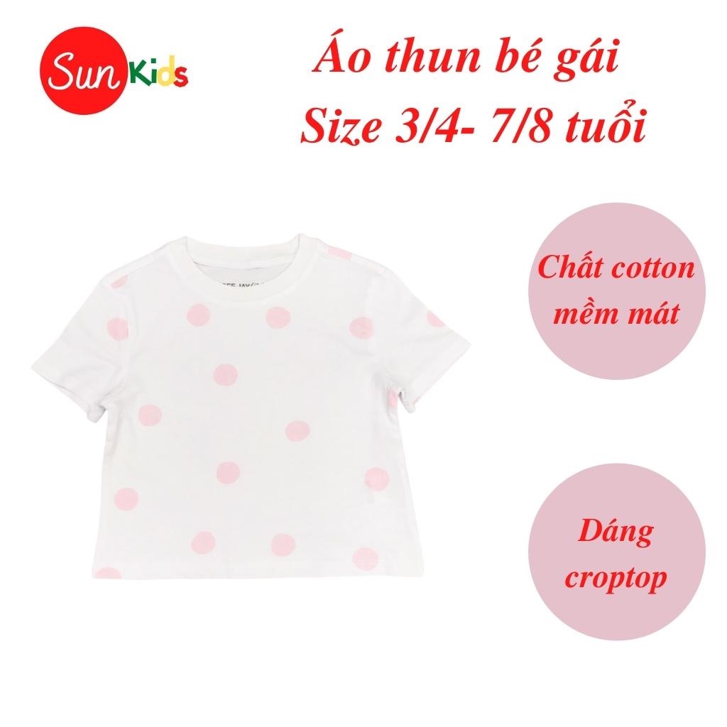 Áo thun cho bé gái, áo phông bé gái chất cotton mềm mát, size 3/4 - 7/8 tuổi - SUNKIDS1