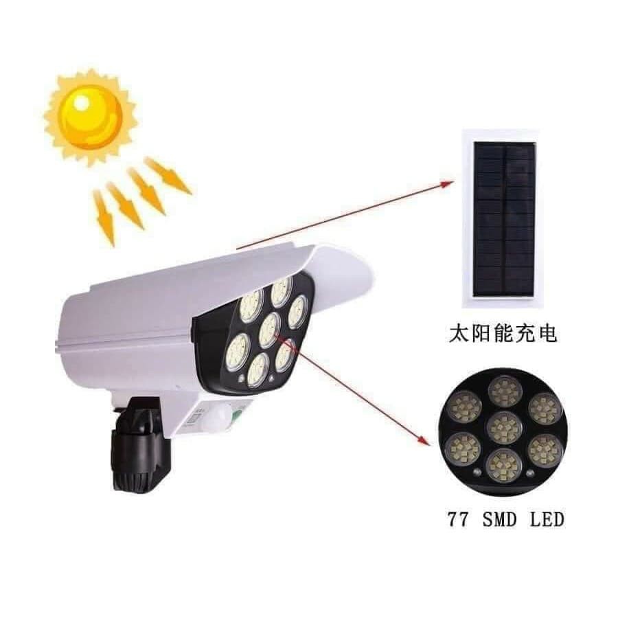 Đèn Năng Lượng mặt Trời Giả Camera Chống Trộm Cảm Ứng Tự Động Bật, Tắt, Có Điều Khiển 3 Chế Độ Sáng,Siêu Sáng