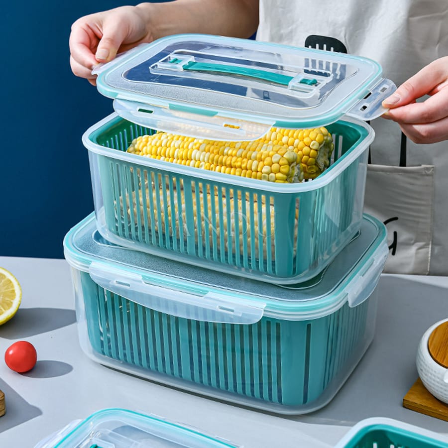 Hộp Đựng Đồ Bảo Quản Tủ Lạnh - Bộ 5 Hộp Đựng Đồ Tủ Lạnh Đa Năng Thông Minh Cao Cấp