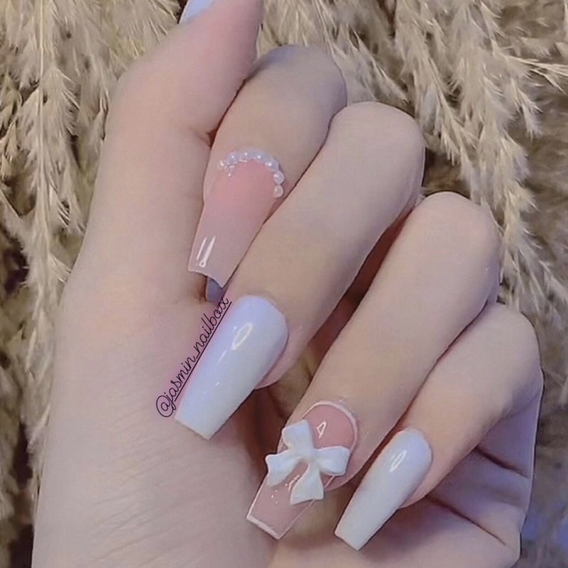 Mã JKOAHP giảm 15K đơn 0₫ [ NAIL BOX ] Nailbox thiết kế sẵn mẫu đính chảm nơ có làm theo yêu cầu