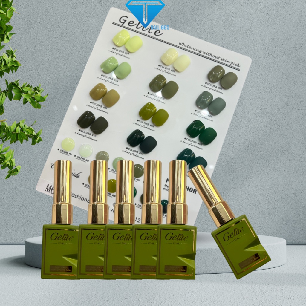 Sơn móng tay chân nail màu đẹp , Sét sơn gel 12 màu bóng bền tặng bảng màu chính hãng