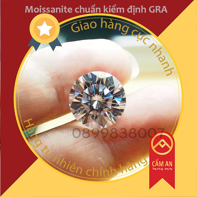 Ki.m cươn.g nhân tạo Moissanite - Nước D- Độ tinh khiết IF. chuẩn Kiểm định GRA để lên trang sức và đính răng.