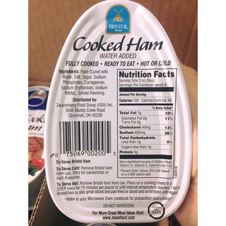 Thịt hộp Cooked Ham Bristol 454g (Thịt  Xông khói USA)