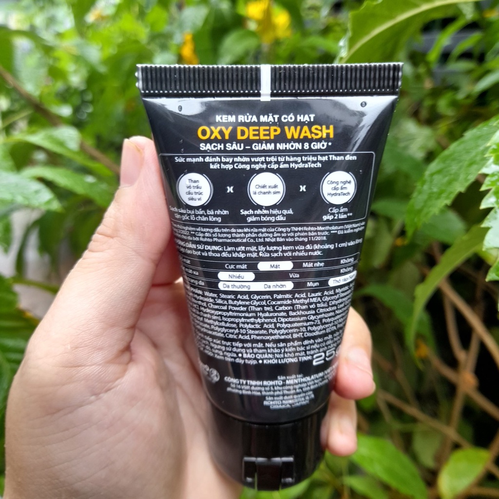(mini 25g) Kem rửa mặt có hạt sạch sâu OXY Deep Wash