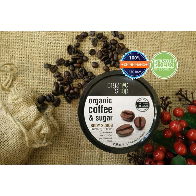 KEM TẨY DA CHẾT TOÀN THÂN BODY ORGANIC COFFEE SUGAR 250ML CHÍNH HÃNG