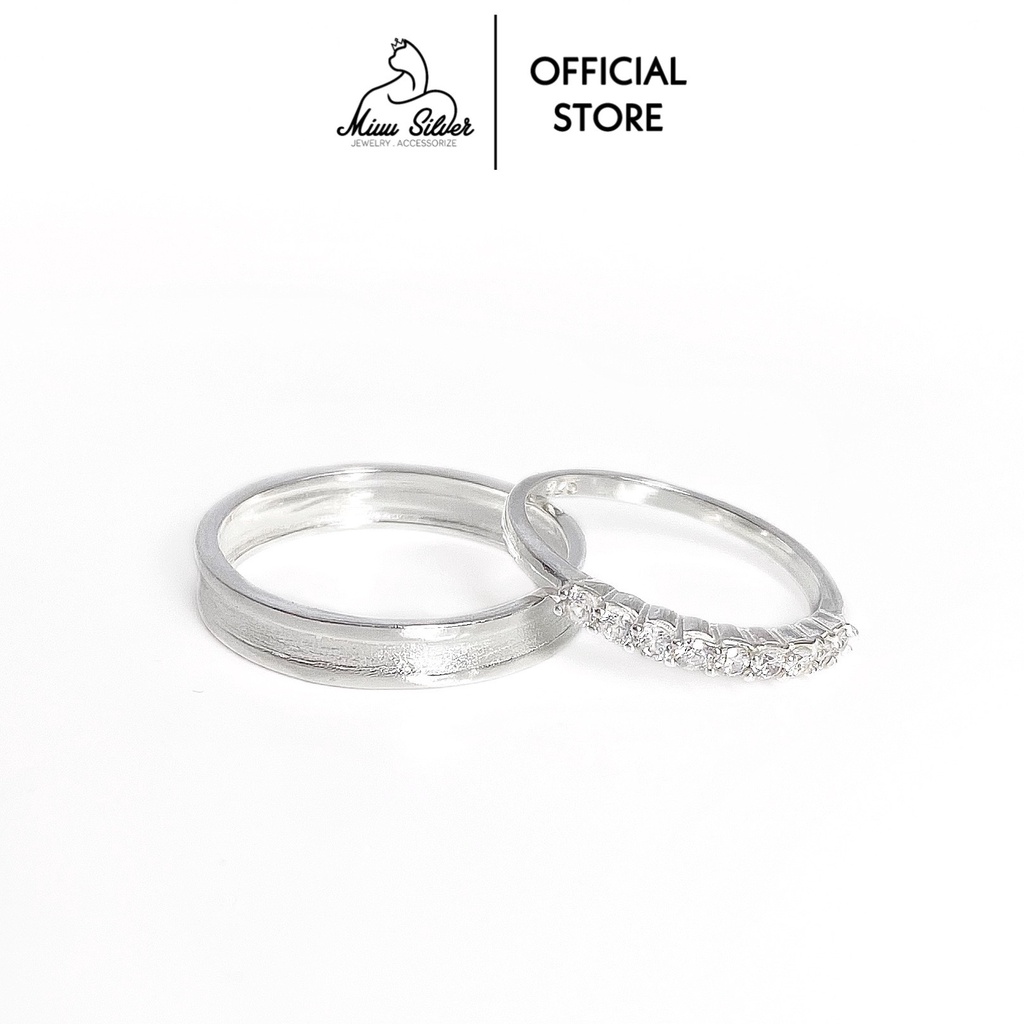 Nhẫn đôi bạc Miuu Silver, nhẫn cặp nam nữ Band Ring