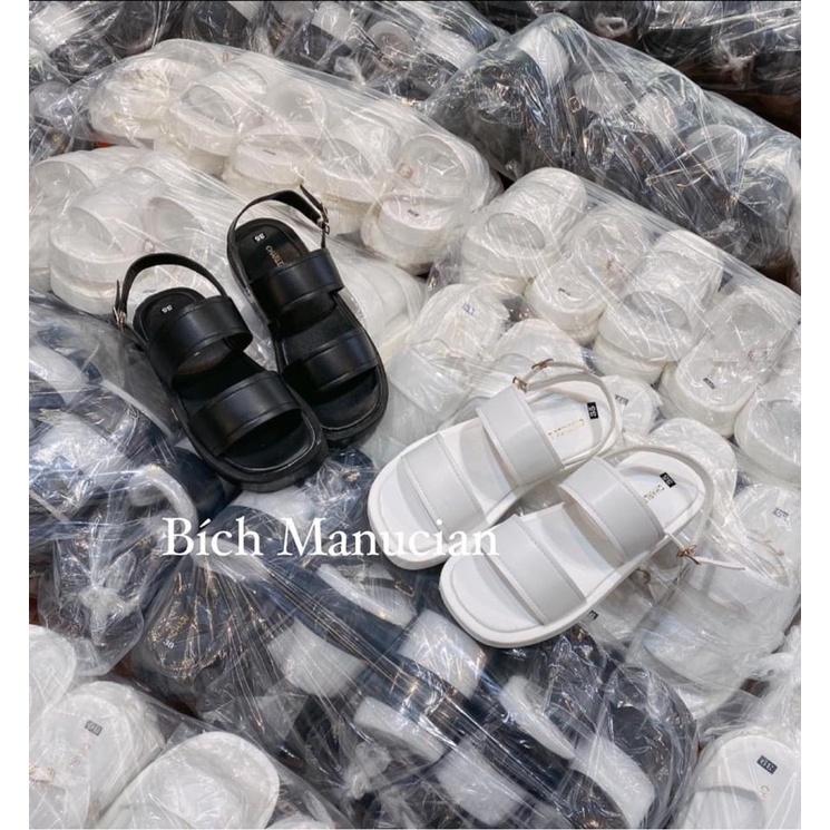 Sandal CnK hai màu Trắng - Đen