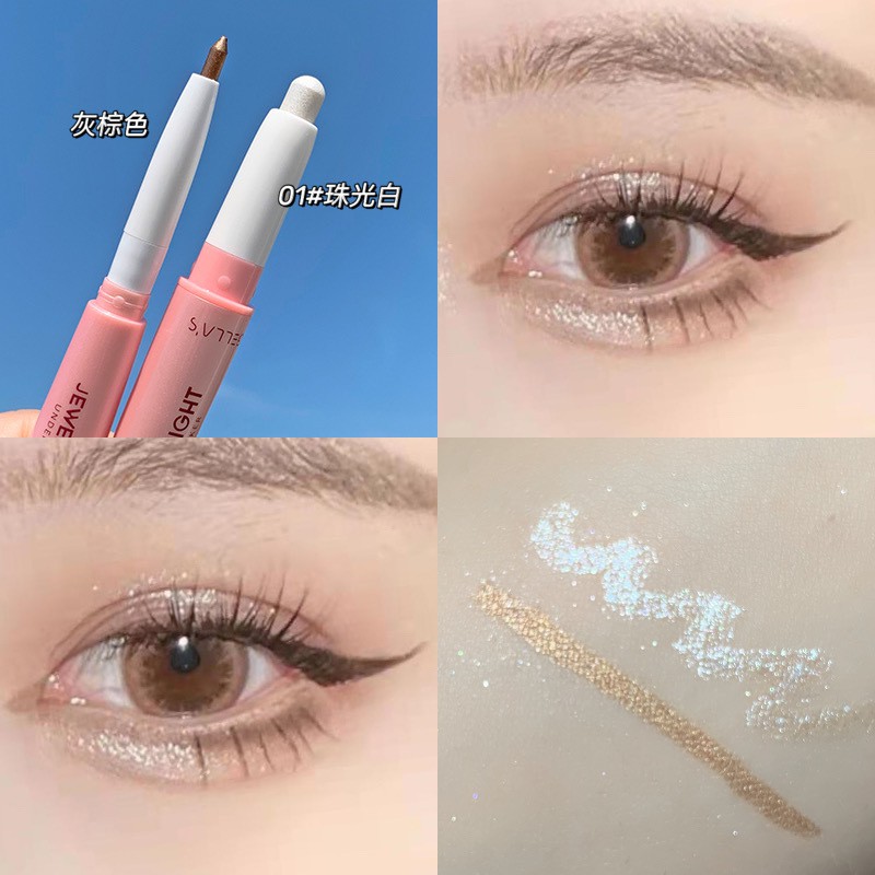 Chì sáp kẻ mắt 2 đầu nhũ lì tạo bọng mắt Gella's Jewel Light Eyeliner Sena Beauty