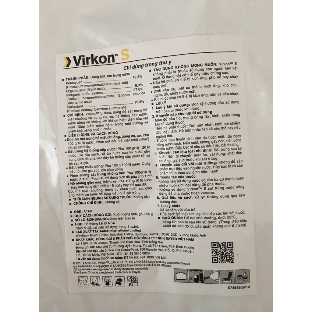 Virkon S (500gam) thuốc sát trùng